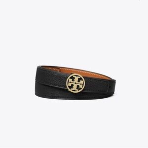 Tory Burch Reversible Leather Belt with Gold Logo Buckle 1” size Medium